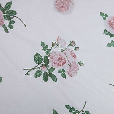 Martha Stewart Tea Rose Floral Print Duvet Cover Set with Shams