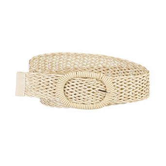 Women's Skinny Waist Belts Braided Woven Bohemian Belts for Dress Metal Buckle