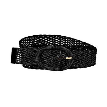 Women's Skinny Waist Belts Braided Woven Bohemian Belts for Dress Metal Buckle