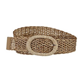 Women's Skinny Waist Belts Braided Woven Bohemian Belts for Dress Metal Buckle