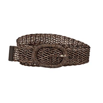 Women's Skinny Waist Belts Braided Woven Bohemian Belts for Dress Metal Buckle