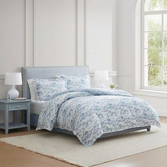 Martha Stewart Farmhouse Toile Duvet Cover Set with Shams