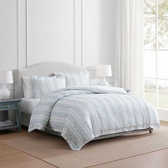 Martha Stewart Verbena Stripe Duvet Cover Set with Shams