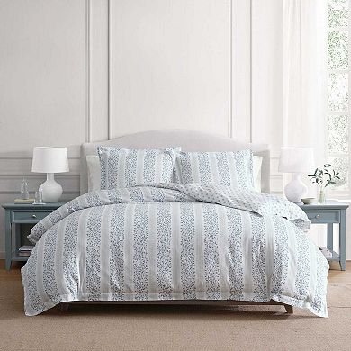 Martha Stewart Verbena Stripe Duvet Cover Set with Shams