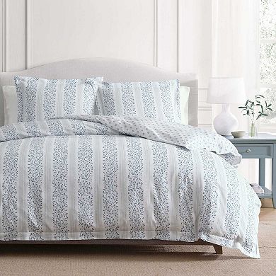 Martha Stewart Verbena Stripe Duvet Cover Set with Shams