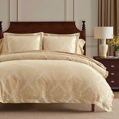 Martha Stewart Vintage Damask 3-Piece Duvet Cover Set with Shams