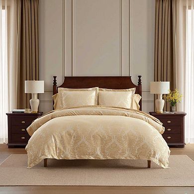 Martha Stewart Vintage Damask 3-Piece Duvet Cover Set with Shams