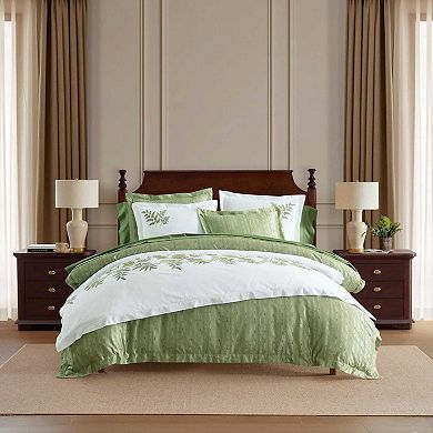 Martha Stewart Faux Bois 3-Piece Duvet Cover Set with Shams