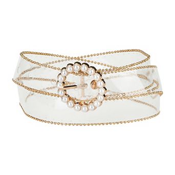 Stylish Womens Clear Waist Belts for Dresses Transparent Belts Pin Buckle