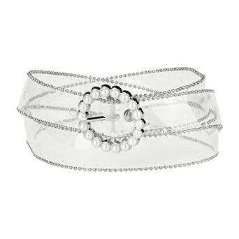 Stylish Womens Clear Waist Belts for Dresses Transparent Belts Pin Buckle