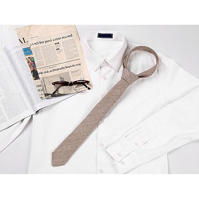 Men's Self Tied Solid Color Formal Casual Skinny Necktie