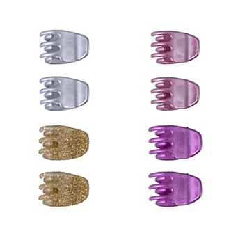 Emberly Round Ornament 8 pc Mini Acrylic Claw Hair Clip Set