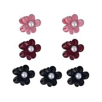 Emberly Round Ornament 7-Pack Mini Flower Claw Hair Clip Set