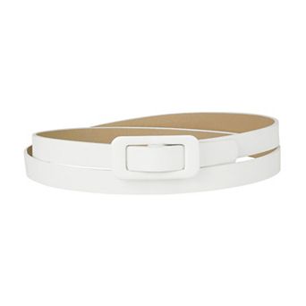 Skinny Slim Thin Nonporous Waist Belt Rectangle Buckle PU Leather Solid Simple Belts for Jeans Dress
