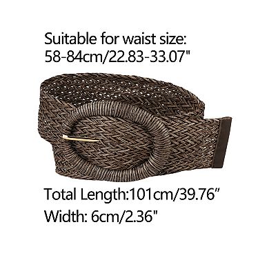 Women's Woven Belts Wide Waist Belts for Dress Decor Adjustable