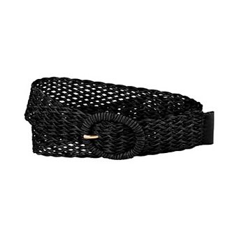 Women's Skinny Waist Belts Braided Belts for Dress Round Metal Buckle Adjustable