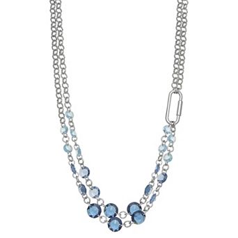 Simply Vera Vera Wang Silver Tone Simulated Stones Frontal Layered Necklace