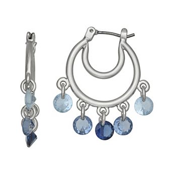 Simply Vera Vera Wang Silver Tone Polished Click-It Shaky Huggie Earrings