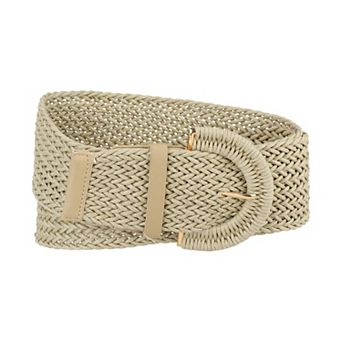 Women's Plus Size Extra-Wide Woven Waist Belts Braided Belts for Dress Chunky Buckle