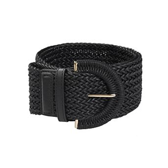 Women's Plus Size Extra-Wide Woven Waist Belts Braided Belts for Dress Chunky Buckle