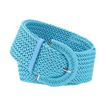 Women's Plus Size Extra-Wide Woven Waist Belts Braided Belts for Dress Chunky Buckle