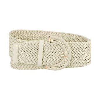 Women's Plus Size Extra-Wide Woven Waist Belts Braided Belts for Dress Chunky Buckle