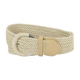 Woven Plus Size Waist Belts Wide Braided Belts for Women Dress Metal Buckle