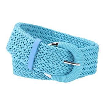 Woven Plus Size Waist Belts Wide Braided Belts for Women Dress Metal Buckle