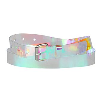 Women's Clear Waist Belts for Dresses Transparent Belts Square Buckle
