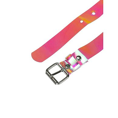 Women's Clear Waist Belts for Dresses Transparent Belts Square Buckle