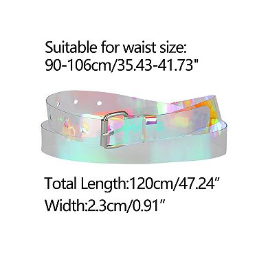 Women's Clear Waist Belts for Dresses Transparent Belts Square Buckle