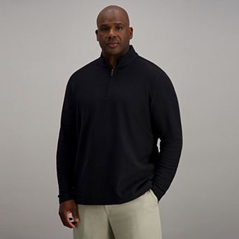 Big & Tall J.M. Haggar® Jersey Long Sleeve Quarter Zip Mock Neck Shirt