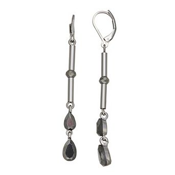 Simply Vera Vera Wang Jet Polished Linear Drop Earrings