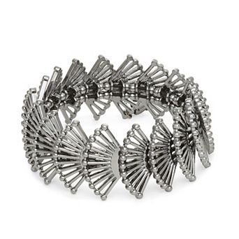 Simply Vera Vera Wang Jet Polished Fan Stretch Bracelet
