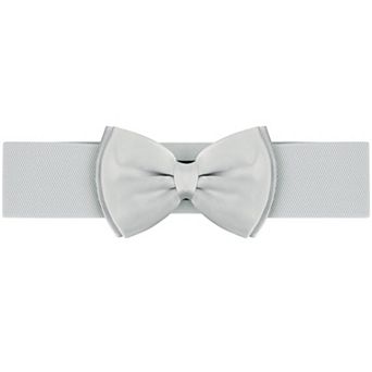 Women's Bow Elastic Belts 2.4" Width Elegant Cute Stretchy Cinch Waistband for Dress Wedding