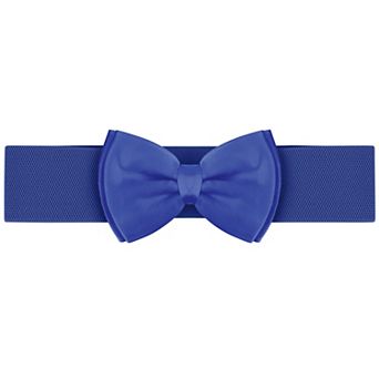 Women's Bow Elastic Belts 2.4" Width Elegant Cute Stretchy Cinch Waistband for Dress Wedding