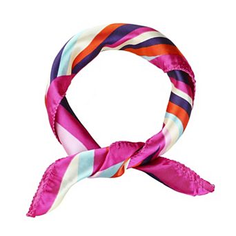 Women's Stripe Square Neck Scarves Geometry Scarf Kerchief Neckerchief