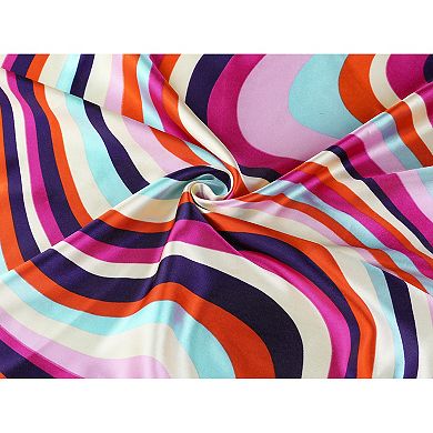 Women's Stripe Square Neck Scarves Geometry Scarf Kerchief Neckerchief