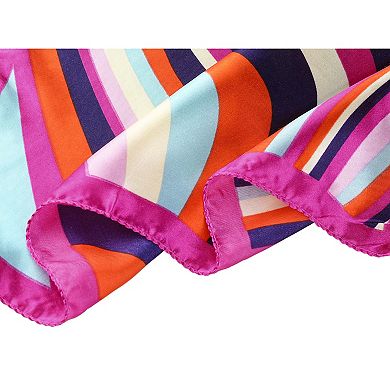 Women's Stripe Square Neck Scarves Geometry Scarf Kerchief Neckerchief