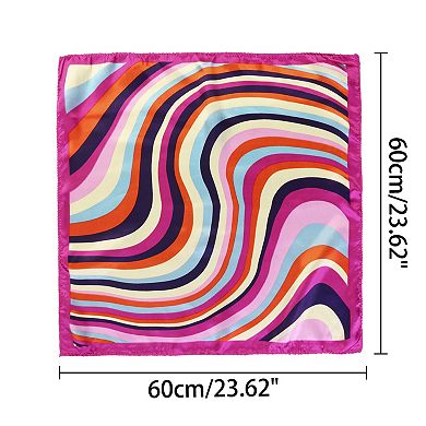 Women's Stripe Square Neck Scarves Geometry Scarf Kerchief Neckerchief