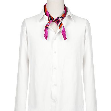 Women's Stripe Square Neck Scarves Geometry Scarf Kerchief Neckerchief