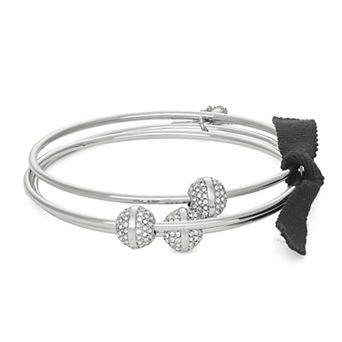 Simply Vera Vera Wang Silver Tone Polished Sphere Stretch Bracelet Set