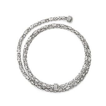 Simply Vera Vera Wang Silver Tone Polished Rondelle Flex Bracelet