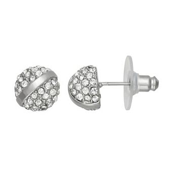 Simply Vera Vera Wang Silver Tone Polished Post Pave Stud Earrings