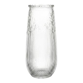 Large Glass Vase for Flower Thickened Clear Flower Vase Wide Opening Cylinder Vase 2.6"Lx2.6"Wx7.9"H