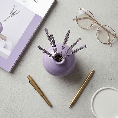Small Ceramic Bud Vase Short Round Flower Vase for Single Stem Tiny Matte Vase 2.6"Lx2.6"Wx2.8"H