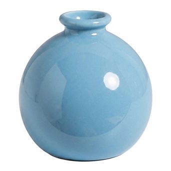 Small Ceramic Bud Vase Short Round Flower Vase for Single Stem Tiny Matte Vase 2.6"Lx2.6"Wx2.8"H