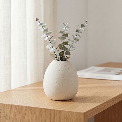 Tiny Ceramic Bud Vase Small Flower Vase with Narrow Opening Matte Mini Round Vase 2.8"Lx2.8"Wx3.5"H