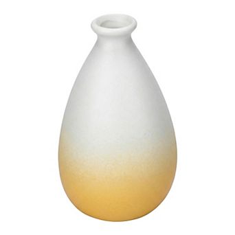 Mini White Ceramic Vase Small Ribbed Bud Vase for Single Stem Flower 2.8"Lx2.8"Wx4.3"H