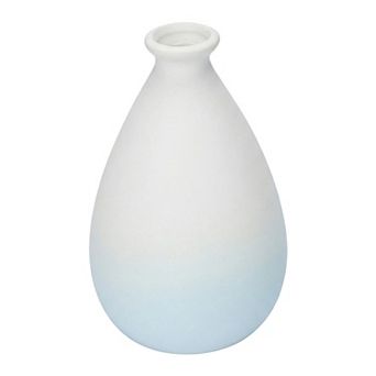 Mini White Ceramic Vase Small Ribbed Bud Vase for Single Stem Flower 2.8"Lx2.8"Wx4.3"H